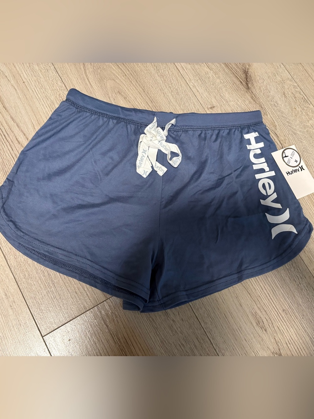 NWT Hurley Womens Soft&Cozy MutedNavy Blue Drawstring+Elastic waist Shorts Small
